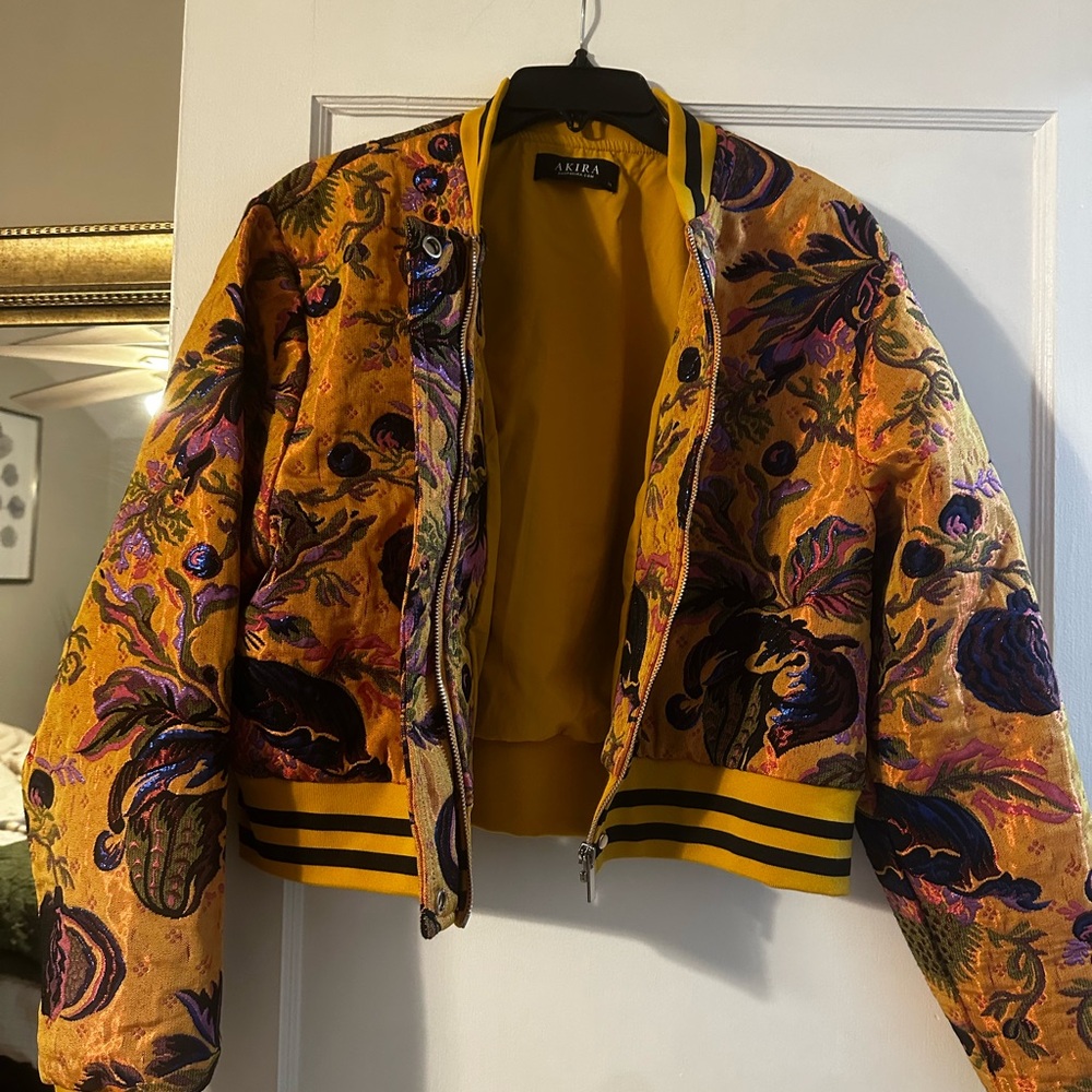 Brocade Tapestry Bomber Jacket
